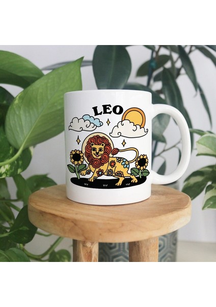 Retro Burç Kupa, Leo Astroloji Kahve Kupa, Burç Doğum Günü Hediyesi, Retr,ingilizce Kupa fiyatları