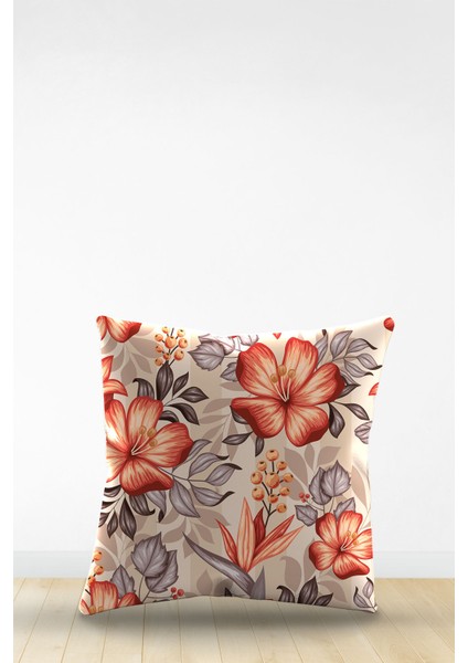 Çift Tarafı Dijital Baskılı Dekoratif Suni Deri Kırlent Kılıfı