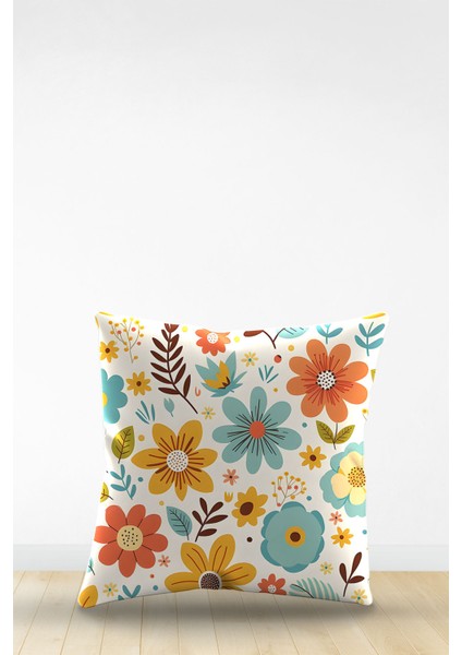 Çift Tarafı Dijital Baskılı Dekoratif Suni Deri Kırlent Kılıfı