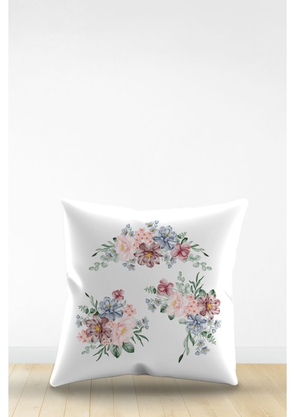 Çift Tarafı Dijital Baskılı Dekoratif Suni Deri Kırlent Kılıfı