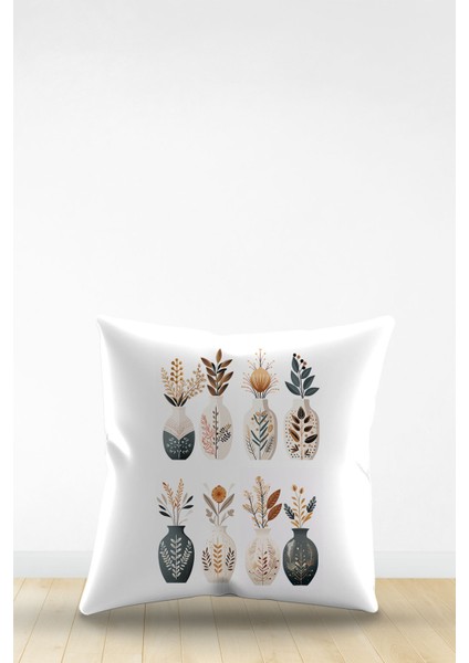 Çift Tarafı Dijital Baskılı Dekoratif Suni Deri Kırlent Kılıfı