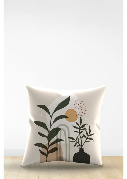 Çift Tarafı Dijital Baskılı Dekoratif Suni Deri Kırlent Kılıfı