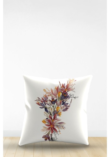 Çift Tarafı Dijital Baskılı Dekoratif Suni Deri Kırlent Kılıfı