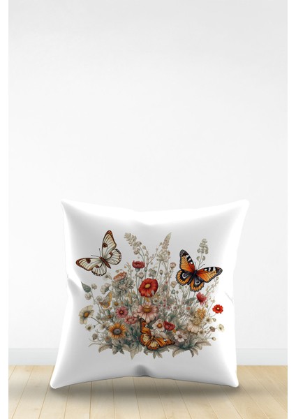 Çift Tarafı Dijital Baskılı Dekoratif Suni Deri Kırlent Kılıfı