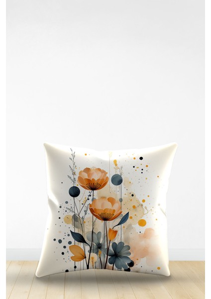 Çift Tarafı Dijital Baskılı Dekoratif Suni Deri Kırlent Kılıfı