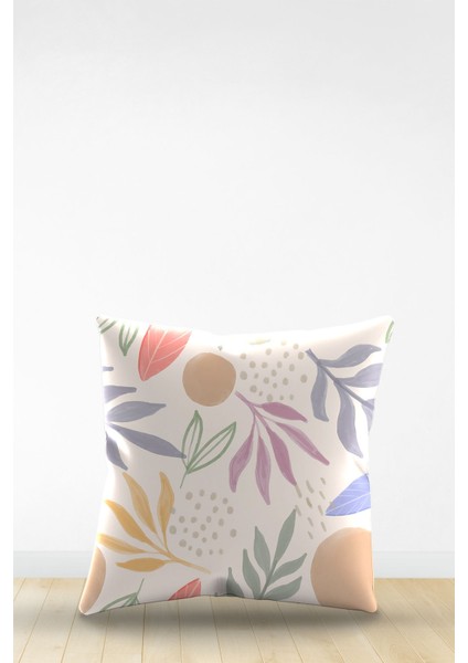 Çift Tarafı Dijital Baskılı Dekoratif Suni Deri Kırlent Kılıfı