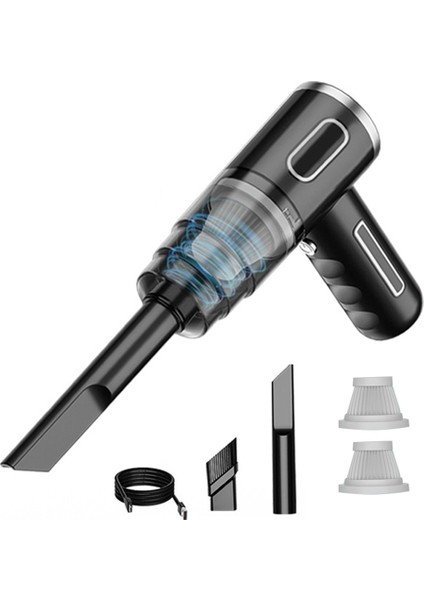 Araba Elektrikli Süpürge Taşınabilir Kablosuz Elektrikli Süpürge Akülü El Elektrikli Süpürge Ev Araba Çift Kullanımlı Mini Elektrikli Süpürge Siyah (Yurt Dışından)