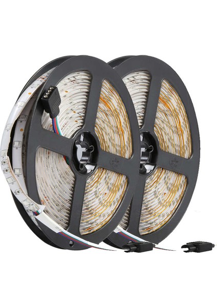 10M 300LEDS 3528 Smd Rgb 2x 5m LED Işık Şeridi + 44 Anahtar Ir Uzaktan Kumanda Su Geçirmez Olmayan DC12V 60LEDS/M Esnek Aydınlatma Şerit Bant Ab Tak (Yurt Dışından)