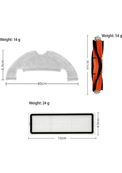 Bot Için L10 Plus / Z10 Pro / D10 Plus Elektrikli Süpürge Ana Fırça Yan Fırça Paspas Bezi Hepa Filtre Toz Torbaları Partsa (Yurt Dışından)