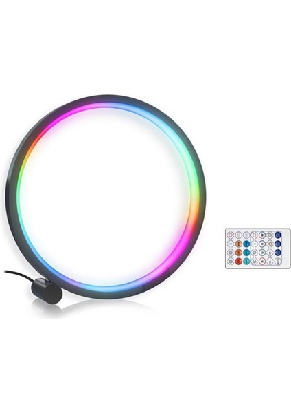 Akıllı Rgb Gece Lambası Renkli LED Işık Fotoğraf Aydınlatma Ses Kontrolü App 360° Halka Alma Canlı Işık Dolgusu 26 cm (Yurt Dışından)