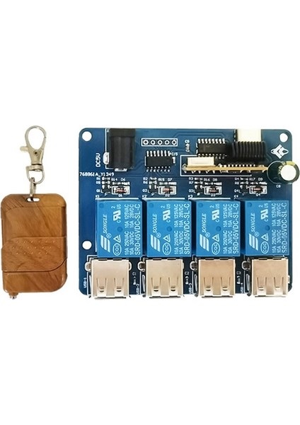 Güç Genişletme Modülü 433 Uzaktan Kumanda 5V Güç Kaynağı 4 Yollu USB Dağıtım Kartı Güç Kaynağı Hub (Yurt Dışından)