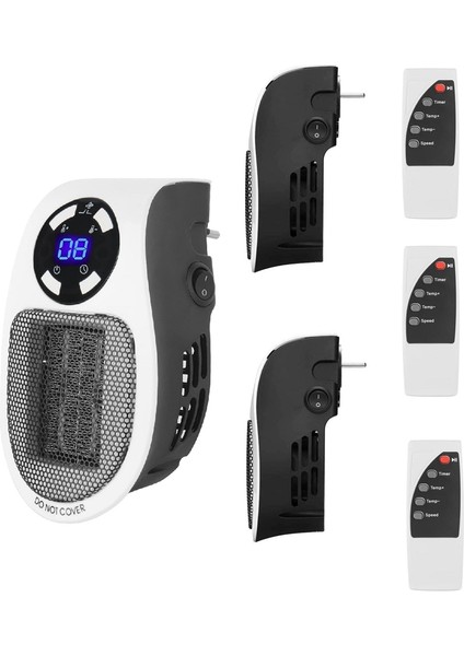 3 Adet 500W Mini Elektrikli Hava Isıtıcı, Ptc Seramik Isıtıcı, Taşınabilir Fan Isıtıcı, Otomatik Sıcaklık Kontrolü Kapalı, Ab Tak (Yurt Dışından)