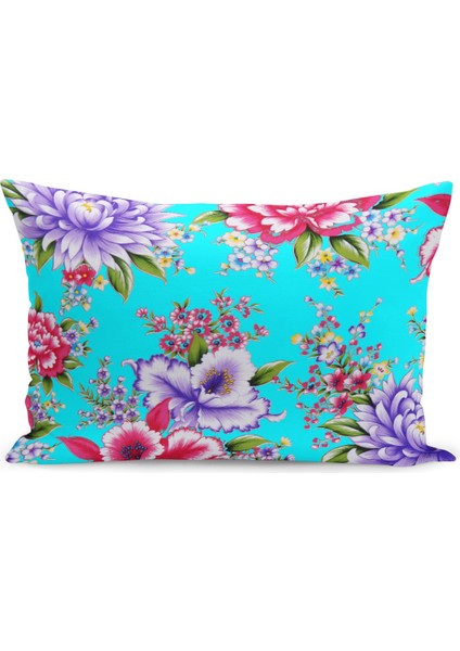 Çift Taraflı Dijital Baskı Kırlent Kılıfı Çiçek Bahçesi