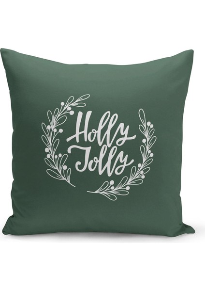 Yılbaşı Christmas Deseni Çift Taraflı Dijital Baskılı Kırlent Kılıfı