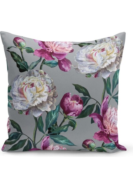 Çift Taraflı Dijital Baskı Kırlent Kılıfı Çiçek Bahçesi