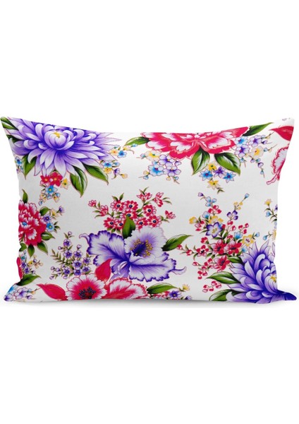 Çift Taraflı Dijital Baskı Kırlent Kılıfı Çiçek Bahçesi