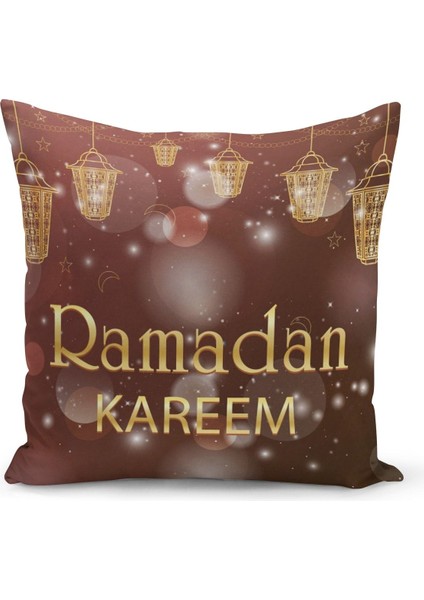 Ramazan Özel Desenli Çift Taraflı Dijital Baskılı Kırlent Kılıfı