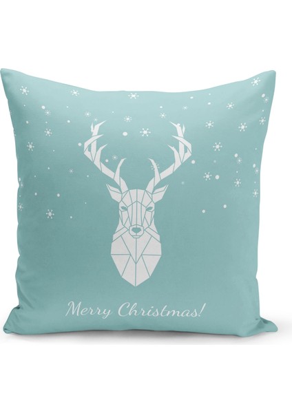 Yılbaşı Christmas Deseni Çift Taraflı Dijital Baskılı Kırlent Kılıfı