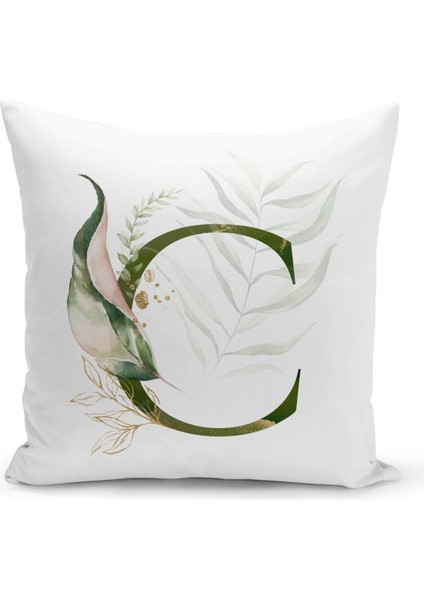 Çift Taraflı Dijital Baskı Kırlent Kılıfı Harf C