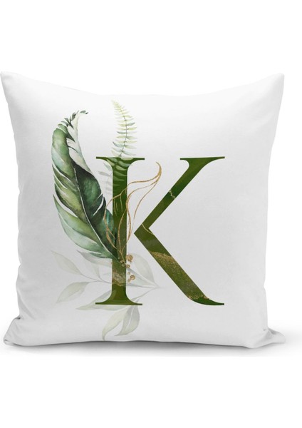 Çift Taraflı Dijital Baskı Kırlent Kılıfı Harf K