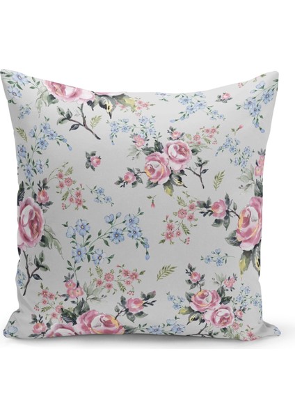 Çift Taraflı Dijital Baskı Kırlent Kılıfı Çiçek Bahçesi