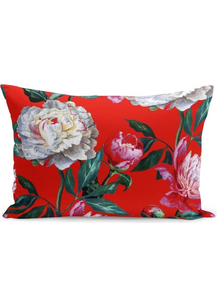 Çift Taraflı Dijital Baskı Kırlent Kılıfı Çiçek Bahçesi