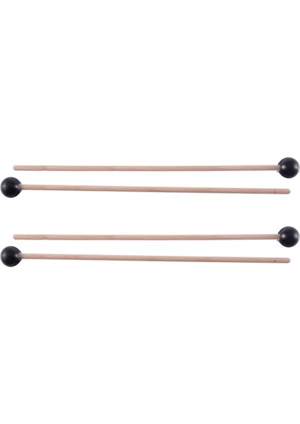 4 Adet Yumuşak Kauçuk Kafa Çubukları Ahşap Saplı Tokmaklar Glockenspiel Ksilofon Müzik Aletleri Parçaları Siyah (Yurt Dışından)