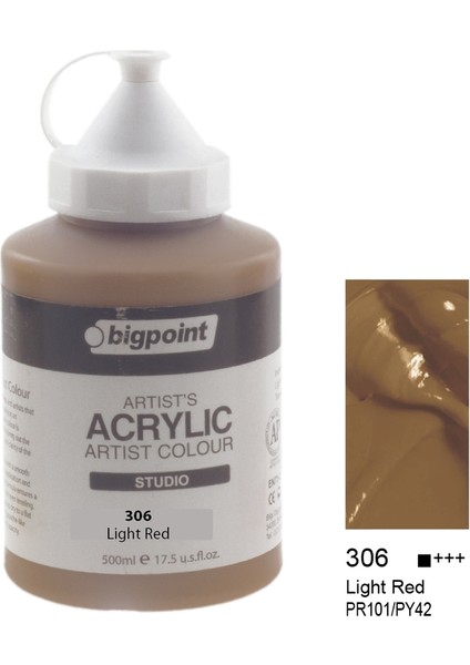 Akrilik Boya 500 ml Light Red 306