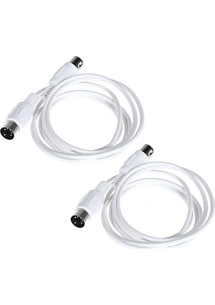 2x 5 Pin Mıdı Dın Kablo Erkek - Erkek /9.8ft Beyaz (Yurt Dışından)