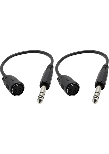 2x Mıdı Kablo, 5-Pin Din Dişi - 6,35MM (1/4 Inç) Erkek Stereo Ses Uzatma Kablosu (Yurt Dışından)