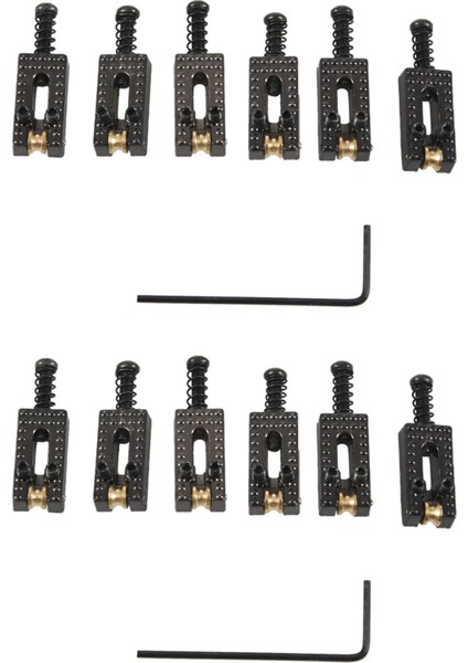 Strat Tele Elektro Gitar Siyah Için Anahtarlı 12 Silindir Köprü Tremolo Eyer (Yurt Dışından)