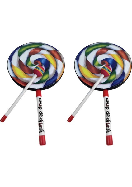 2x Lolipop Desen Renkli Davul Vurmalı Çalgı Çocuklar Için Anaokulu Müzik Eğitimi Erken Eğitim (Yurt Dışından)