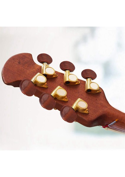 12X Gitar Kilitli Dize Akort Akort Anahtarı Makine Kafaları Yarım Daire Düğmesi (6l + 6r) (Yurt Dışından)