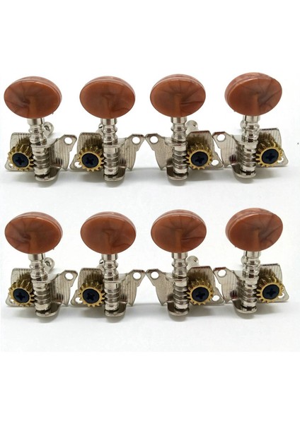 8x 2R2L Metal Ukulele Kilitleme Dize Tuner Gitar Tuning Kahverengi Kafa Mandal ile Ukulele Gitar Parçası Için (Yurt Dışından)