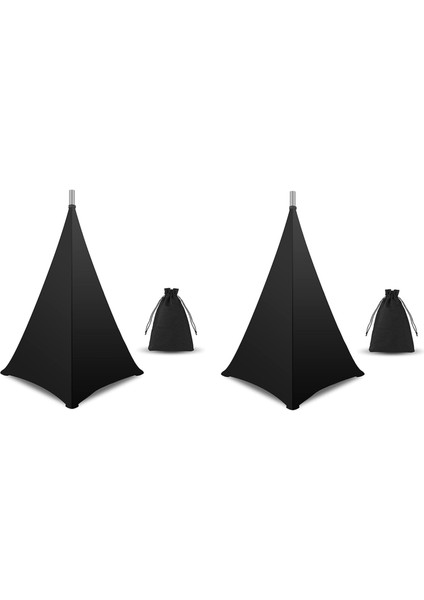 2x Hoparlör Standı Kapağı, Dj Hoparlör Standı Tripod Scrim, Taşıma Çantalı, Düğün Için Siyah Kapak (Yurt Dışından)