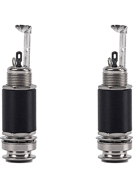 2 Adet 1/4 Inç 6.35MM Akustik Elektro Gitar Bas Çıkışı Askı Düğmesi Endpin Priz Stereo Silindir (Yurt Dışından)