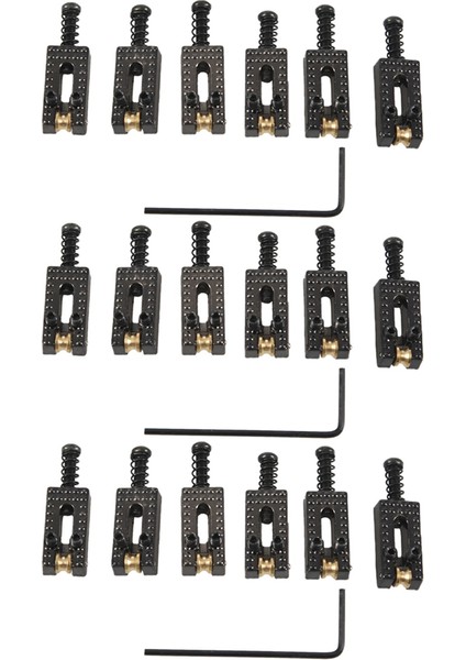 Strat Tele Elektro Gitar Siyah Için Anahtarlı 18 Silindir Köprü Tremolo Eyer (Yurt Dışından)