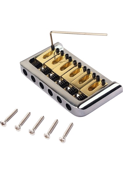 Strat Elektro Gitar Için Anahtar ve Vidalarla 6 Telli Hardtail Eyer Köprüsü (Yurt Dışından)