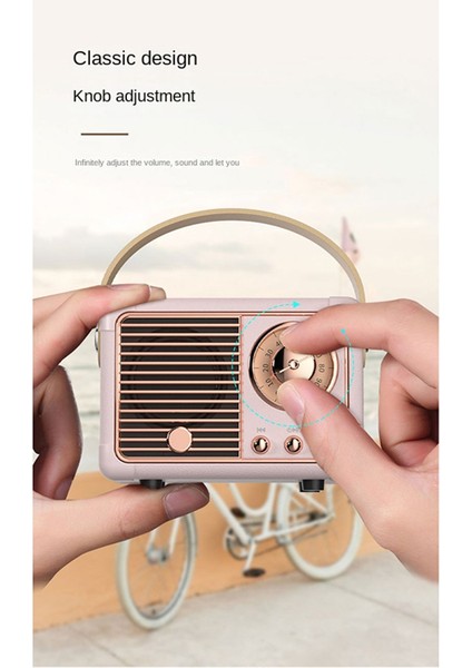 Retro Bluetooth Hoparlör HM11 Klasik Retro Müzik Çalar Ses Stereo Taşınabilir Mini Seyahat Müzik Çalar Mavi (Yurt Dışından)