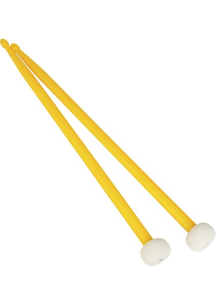 2 Adet Davul Tokmak 42.3 cm Uzunluk, Naylon Keçe Davul Sopa, Anti-Bas Vurmalı Çubuklar, Çift Taraflı Bagetler, Sarı (Yurt Dışından)