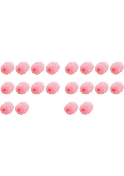 20 Paket Yaka Kulaklık Mikrofon Ön Cam, Mikrofon Sünger Köpük Kapak Mini Boy Yaka Mikrofonu Ön Cam Pembe (Yurt Dışından)