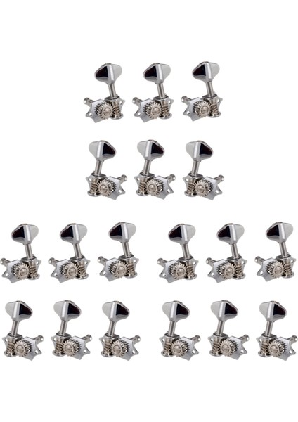 9L9R 18 Adet 1:18 Gitar Teli Tuning Pegs Tuner Makine Kafaları Topuzlar Akustik Veya Elektro Gitar Için Tuning Tuşları Gümüş (Yurt Dışından)