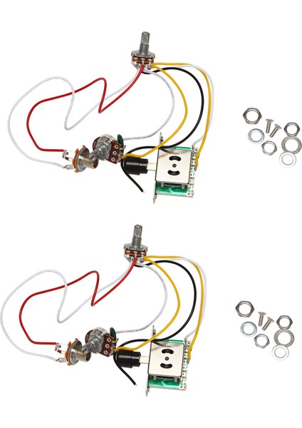 2x Gitar - Kablolu Kablo Demeti, Elektro Gitar Için 3 Yollu Blade Geçiş Anahtarı 1V1T 500K (Yurt Dışından)