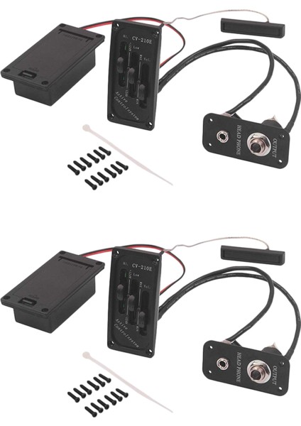 Aktif Ton Sistemi Pirinç ile 2x Elektrik Keman Pikap Piezo Preamp Aksesuarı (Yurt Dışından)