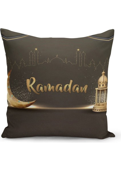 Ramazan Özel Desenli Çift Taraflı Dijital Baskılı Kırlent Kılıfı