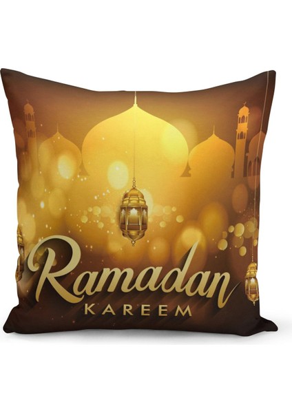Ramazan Özel Desenli Çift Taraflı Dijital Baskılı Kırlent Kılıfı