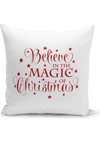 Yılbaşı Christmas Deseni Çift Taraflı Dijital Baskılı Kırlent Kılıfı