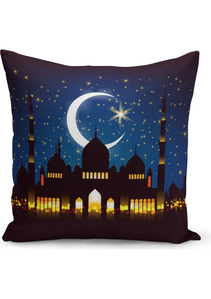 Ramazan Özel Desenli Çift Taraflı Dijital Baskılı Kırlent Kılıfı
