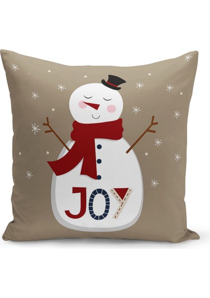 Yılbaşı Christmas Deseni Çift Taraflı Dijital Baskılı Kırlent Kılıfı