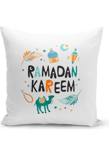 Ramazan Özel Desenli Çift Taraflı Dijital Baskılı Kırlent Kılıfı